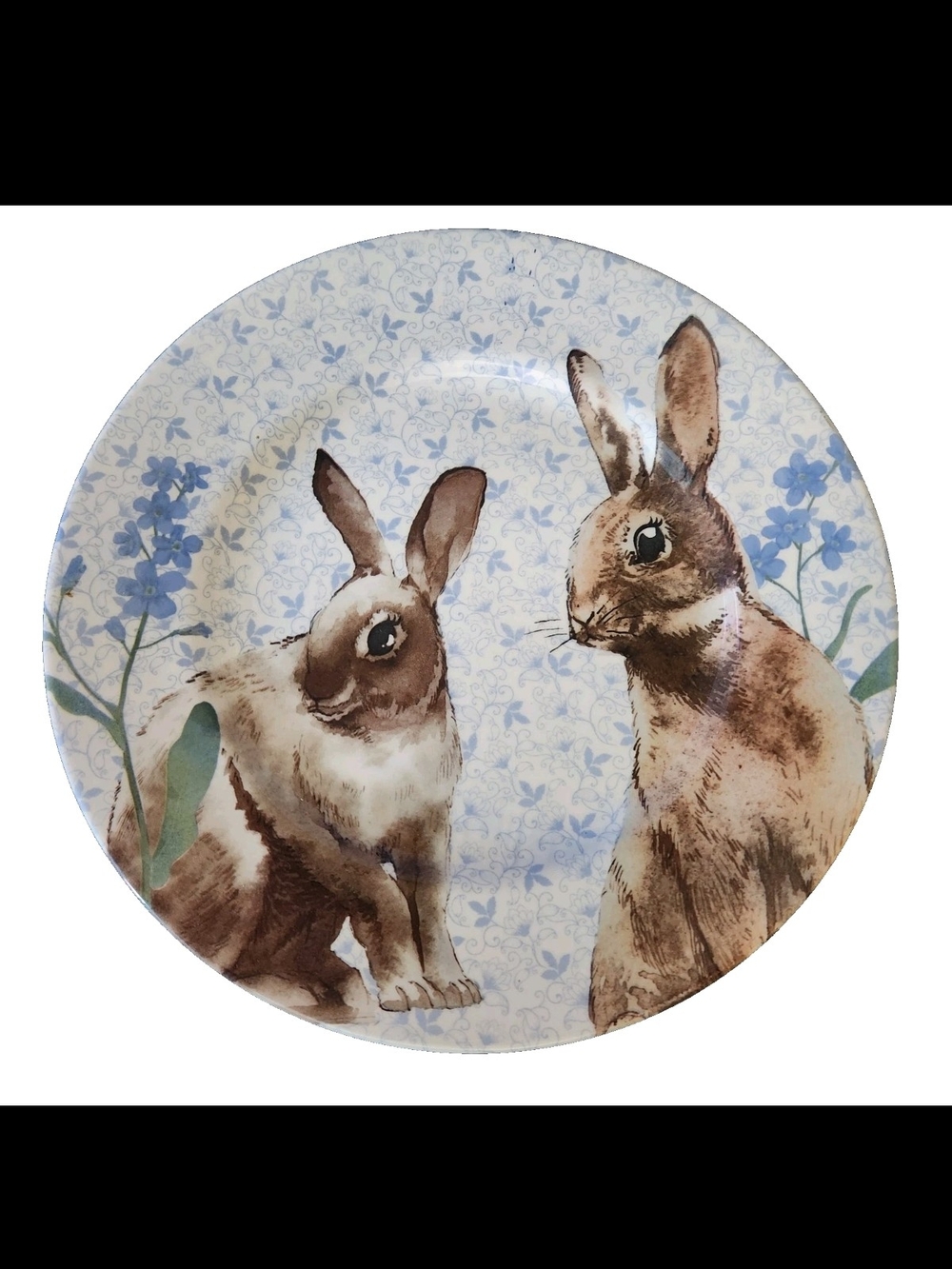 Royal Stafford Brown Bunny Floral Ceramic Plate